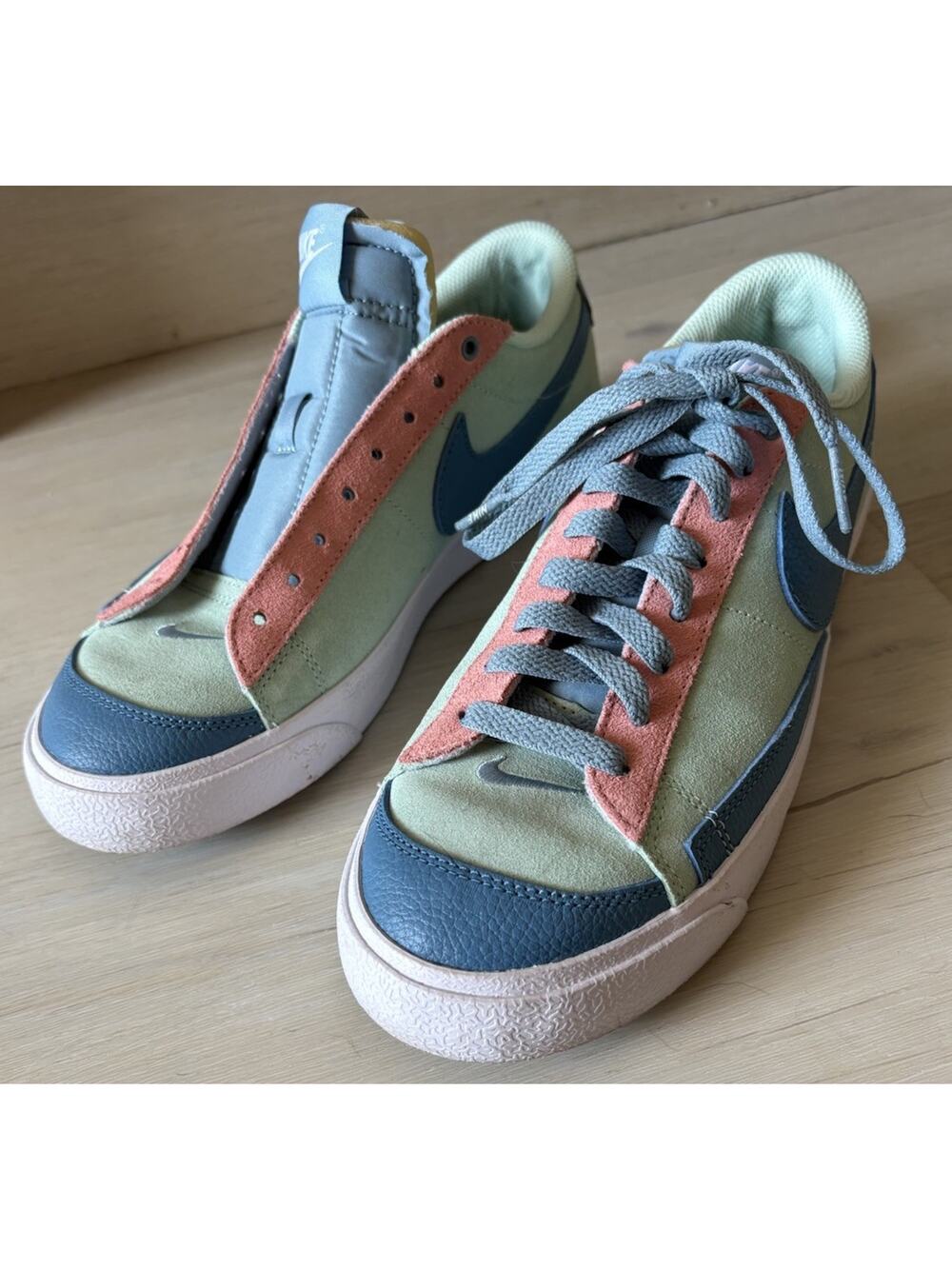 Nike Blazer Low Blue and Orange. Women’s Size 7.5 (Mom Embroidered)